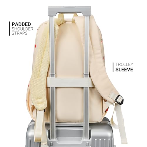 Image of ZORFIN 26L Backpack for College, and Travel: Corduroy Bookbag - Strawberry