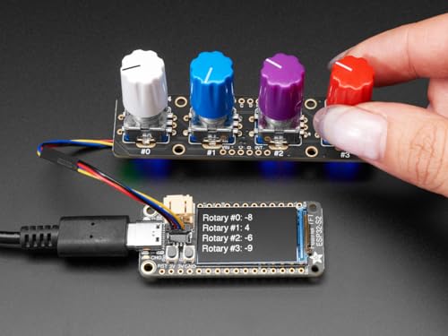 Adafruit I2C Quad Rotary Encoder Breakout con NeoPixel, sin codificador giratorio, STEMMA QT/Qwiic, 5752