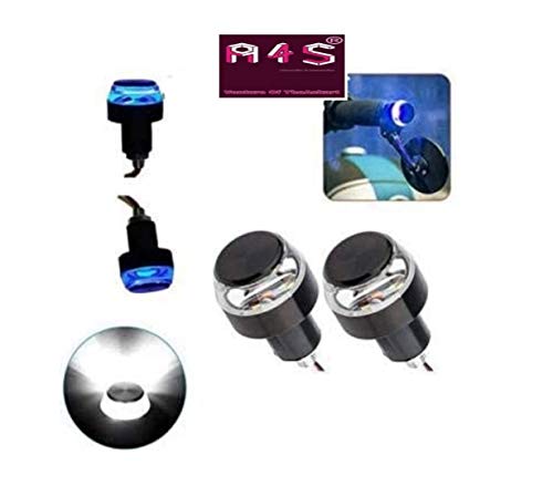 Image of A4S AUTOMOTIVE & ACCESSORIES Bike Handle Bar LED Turn Signal Indicators Dual Color Bulb For All Motorbikes (Set of 2, Blue)
