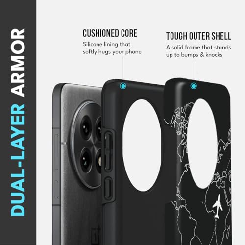 Image of MILLION CASES Back Cover Case for OnePlus 12 Scratch Resistant Anti-Slip Polycarbonate Shockproof Protective Durable Connected Skies Crystal Case for Men & Boys(Midnight Black)