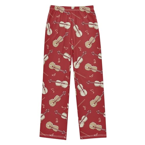 Musical Instruments Violin Red Boys Pants for Kids Jogger Pants with Pockets S-XL