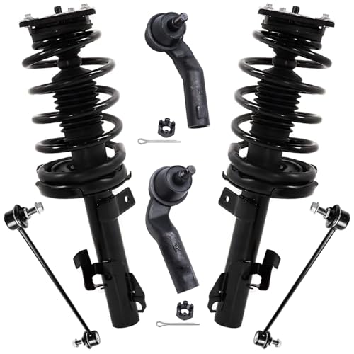 Image of Detroit Axle - Front Struts w /Coil Spring Sway Bar Links Outer Tie Rod Ends Replacement for 2012 2013 2014 2015 Mazda 5
