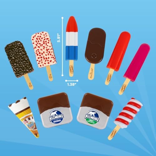 Casdon Good Humor & Popsicle Play Ice Cream Set | 10 Toy Ice Creams for Kids 2+ | Includes Good Humor Cookies & Crème, Klondike Mint Chip & Original, Magnum Classic & Popsicle Favorites — view 5