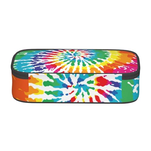 Image of Colorful Tie Dye Rainbow Pencil Case Organizer Big Capacity Pencil Pouch Stationery With Zipper School Supplies Pencil Bag For Girls Boys Office, j56tsd