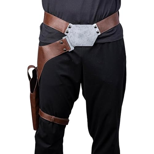 Luke Belt and Holster with Leather Leg Strap In Brown Color Star Wars Unisex Cosplay Costume Prop Halloween Accessory3