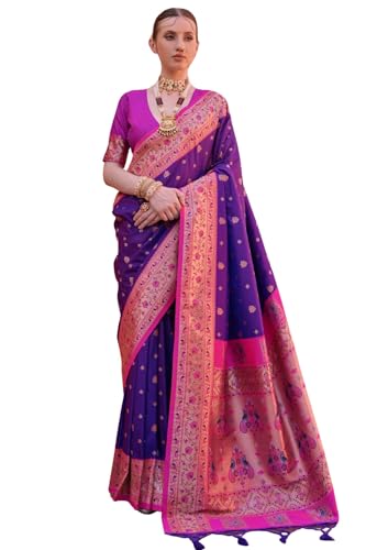 SGF11 Women's Kanjivaram Paithani Soft Silk Saree With Unstitched Blouse Piece product image 6