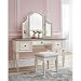 Signature Design by Ashley Vanity and Mirror with Stool, Chipped White