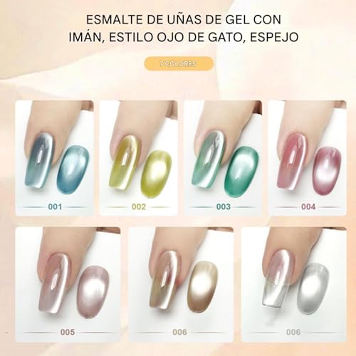 Esmalte de Uñas Gel Magnético 7 colores set de manicura semipermanente diario y formal 5
