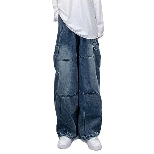 Jeans for Women Baggy Cargo Pants Men Y2K Parachute Pants with Pockets