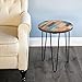 WELLAND Reclaimed Wood Side Table, Round Hairpin Leg End Table, 16