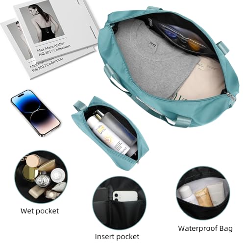 Image of LARVENDER Luggage Sets 6 Piece, Expandable Suitcases with Wheels | Suitcase Set for Women and Men|Checked Luggage|Carry On Luggage|Hardside Lightweight|Misty Blue
