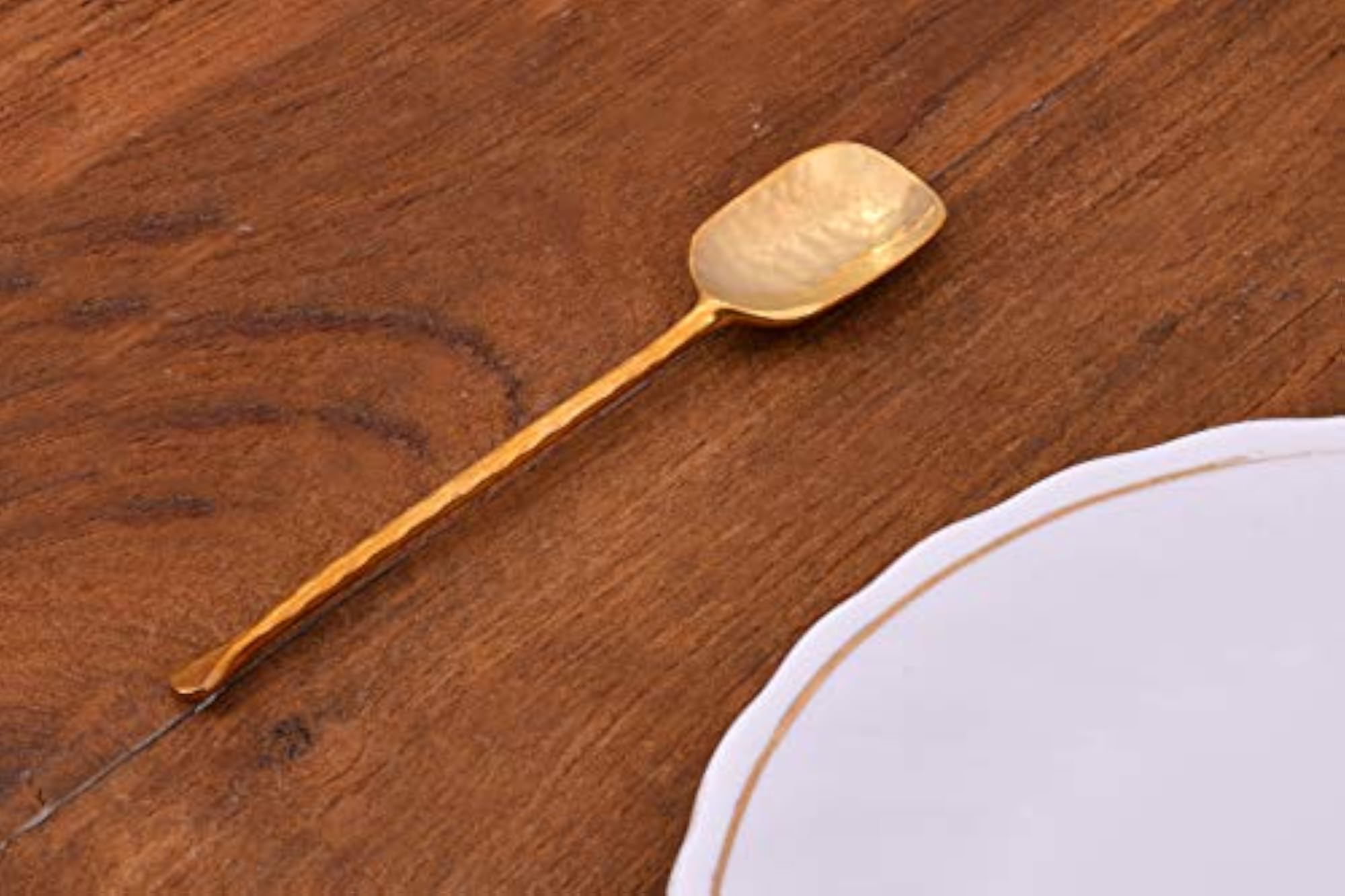 Handmade Pure Brass Gold Tea Spoon