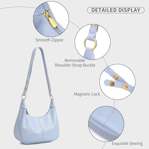 Image of Small Hobo Bags Retro Crescent Shoulder Purse Women Soft Crossbody Handbag