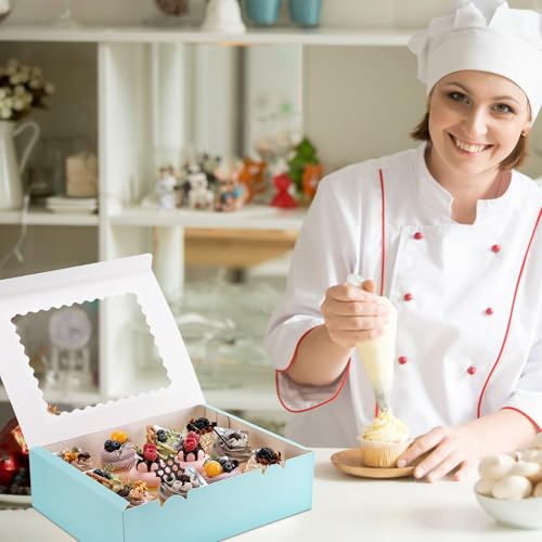 Image of Hoewina 6PCS Cupcake Boxes - Hold 12 Count Cupcake Containers with Window, Food Grade Cupcake Holder Easy Transport and Presentation - Ideal for Cupcakes, Desserts, and More (Baby Blue)