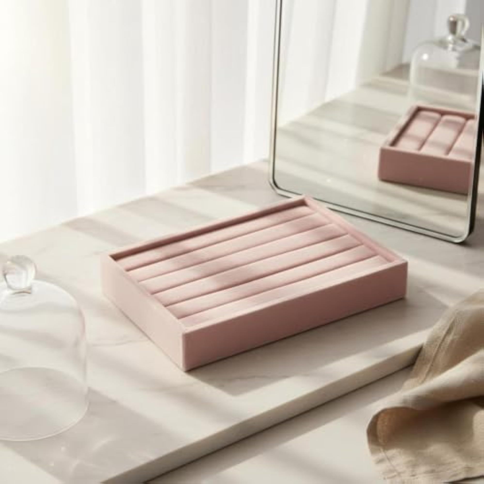 Elegant Velvet Jewelry Holder Display Tray for Earrings