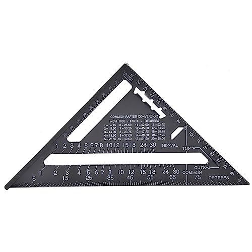 Regla triangular con transportador ángulo recto aluminio 7 pulg miniatura 5