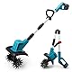 Kabellose Gartenfräse kompatibel mit Makita 18V Akku (ohne Akku), 550W bürstenlose Bodenhacke mit 15cm Frästiefe und 20cm Fräsbreite, Ackerfräse für Garten, Hof
