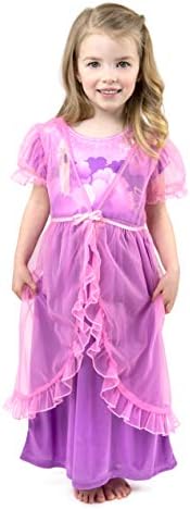 Little Adventures Rapunzel Nightgown with Pink Robe (10) - Machine Washable Child Pajamas with No Glitter