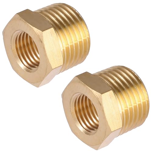 BILAL NPT Bushing 1/2\" Male x 1/4\" Female Reducing Adapter Hex Head Pipe Fitting (Pack of 2)