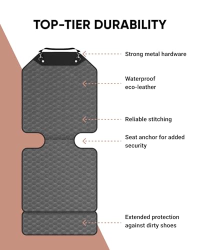 Image of Owleys Set Seat Back Organizer & Car Seat Protector Hexy Waterproof & Non-Slip Protector for Child Car Cushion for Leather and Fabric Seats (Gray)