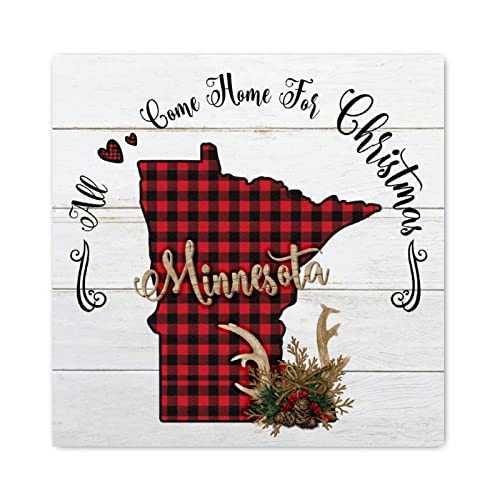 Décoration murale amusante à suspendre panneau en bois de Noël 40,6 x 40,6 cm