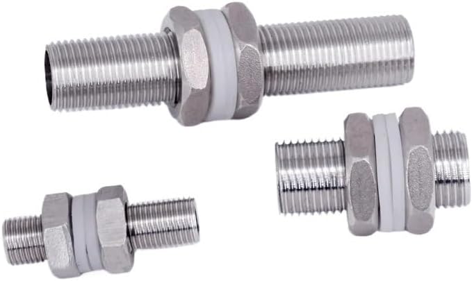 1pc BSP Stainless Full Thread Bulkhead Lock Pipe Fitting Water Tank Aquarium(120mm,1")