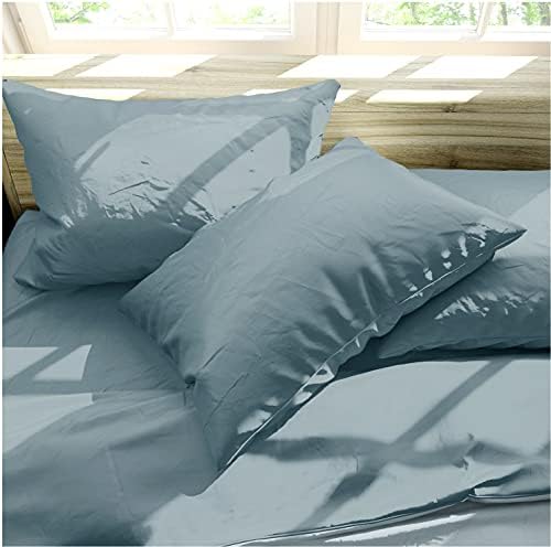 Fabriza 100% Egyptian Cotton King Size Duvet Set High Thread Count Light-Weight Ultra soft Washable King Size Duvet Cover With 2 Pillowcases Durable King Size Bedding Sets for All Seasons (Grey)