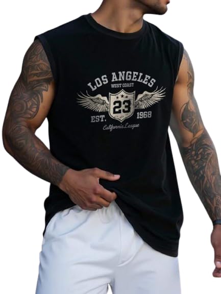 Image of FN3 Cotton Blend Printed and Solid Vest for Men || Men's Printed Tank Top Regular fit