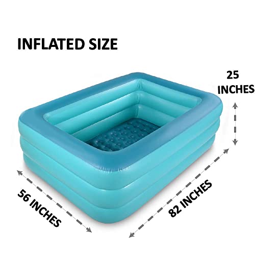 Amazon Brand - Umi Planschbecken groß, 208 cm aufblasbarer Pool, kinderpool, Family Schwimmbecken mit aufblasbarem… – Bild 5