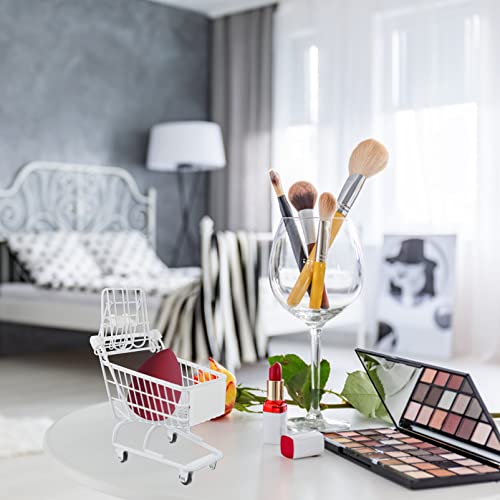jojofuny Kinder Einkaufswagen Spielzeug Puppenhaus Zubehör Miniatur Handwagen Supermarkt Wagen Mini Ablagekorb Küche… – Bild 3