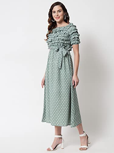 Image of FUNDAY FASHION Women Frill Maxi Dress /Women's Synthetic A-Line Floral Maxi Dress