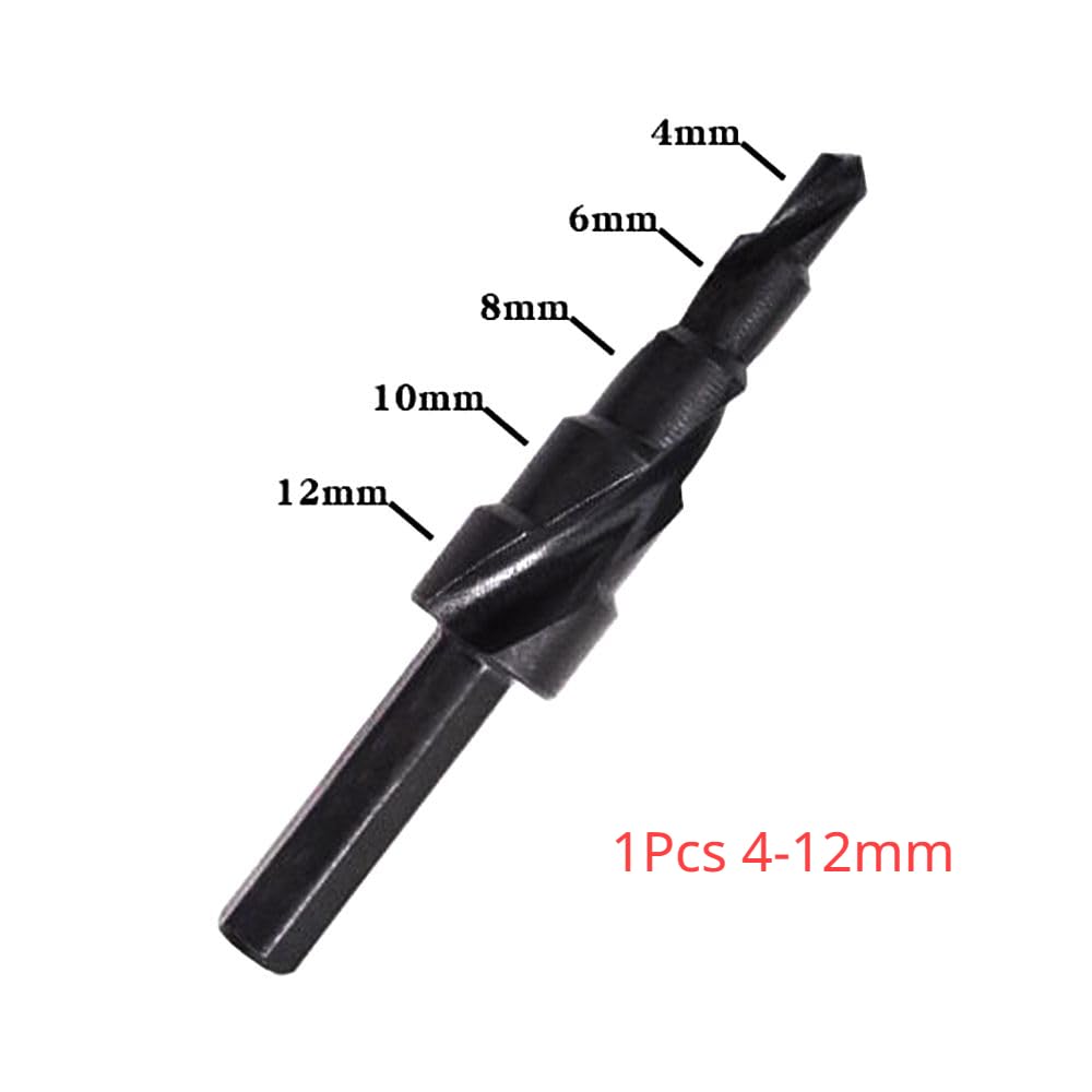 1/3 pezzi 4-12mm 4-20mm 4-32mm HSS punte a gradini scanalati a spirale codolo esagonale nitrurazione cono conico nero taglierina for trapano elettrico professionale(1Pcs 4-32mm Black)