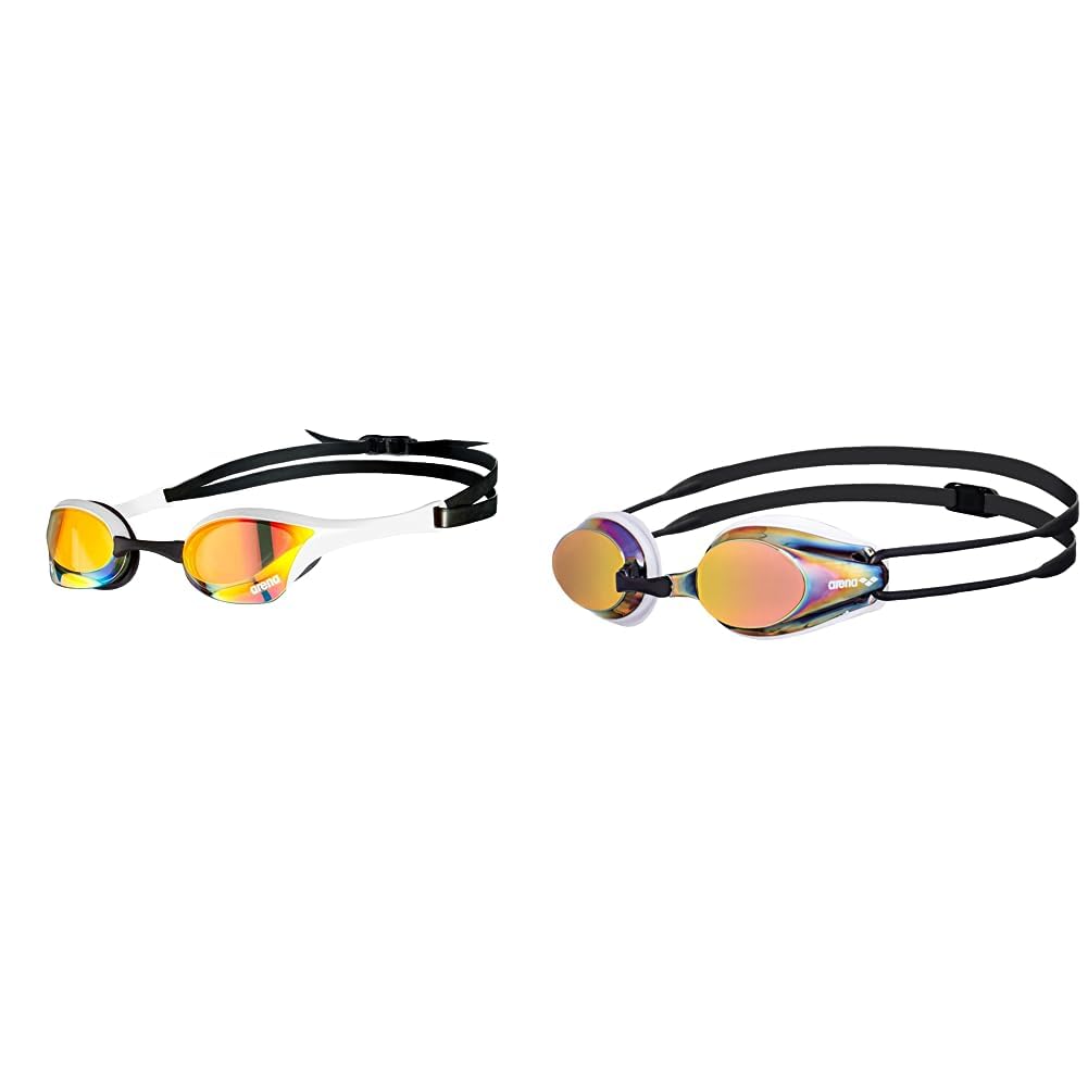 ARENA Unisex – Erwachsene Cobra Ultra Swipe Mr Swim Goggles, Mehrfarbig, 1 & Tracks Mirror Anti-Fog Wettkampf Schwimmbrille Unisex für Erwachsene, Schwimmbrille mit verspiegelten Gläsern