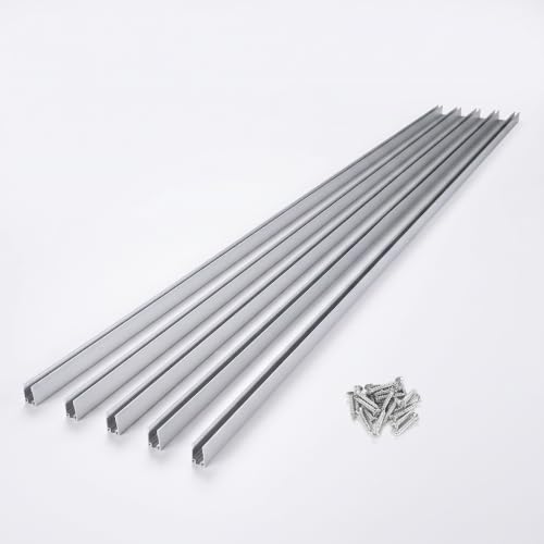 Image of Yescom 5Pack 3ft Commercial RGB Rope Light Aluminium Track Channel | 8x12mm, 1m Long Straight Mounting Rails, Ideal for indoor outdoor DIY, Compatible with 8x18mm Bilume RGBW