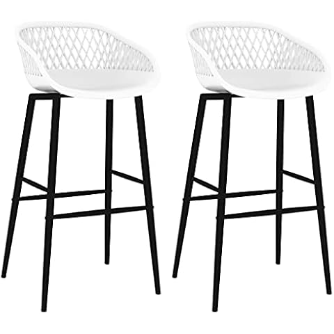 vidaXL White Bar Chair Set - Ergonomic Design Cover