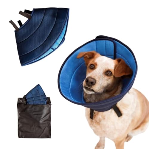 Image of DMW Products Extra Soft Dog Cone for Dogs After Surgery, Adjustable Dog Cones for Large Dogs, Medium and Small. Lightweight Dog Cone Alternative After Surgery. Comfy Recovery Dog E Collar.