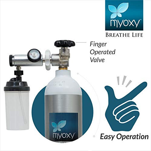 Image of MYOXY Light Weight Portable Oxygen Cylinder for Home Patient with regulator and Trolley (1500 Litres).