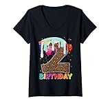 donna happy it's my 2nd birthday ice cream party bambini di 2 anni maglietta con collo a v