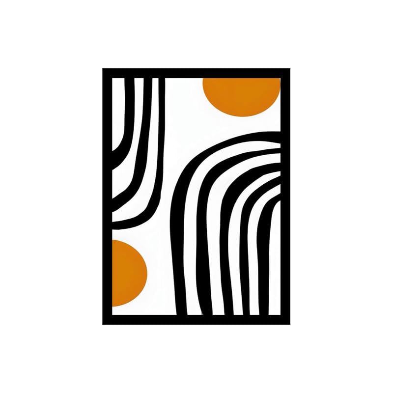 Image of BLINKART Vintage Bauhaus Retro Geometric Aesthetic Poster Gallery | Colorful Wrap Framed For Home Office Studio Living Room Modern Art Studio Decoration Abstract Shapes | (d79) | 13x10 Inch