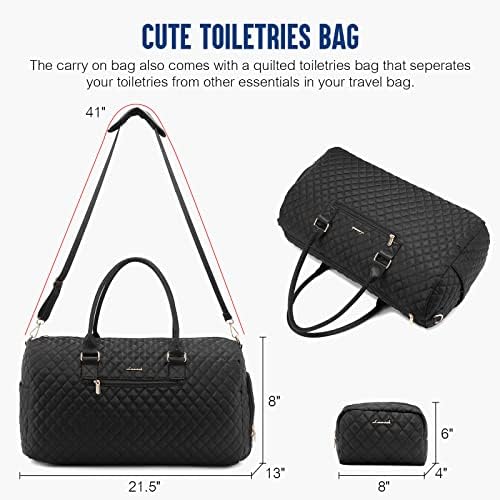 LOVEVOOK Travel Duffle Bag, Weekender Bag for Women with Toiletry Bag, Carry on Overnight Bag with Shoe Compartment, Gym Duffel Bag with Wet Pocket, Mommy Hospital Bags for Labor and Delivery, Black 2 LOVEVOOK Travel Duffle Bag, Weekender Bag for Women with Toiletry Bag, Carry on Overnight Bag with Shoe Compartment, Gym Duffel Bag with Wet Pocket, Mommy Hospital Bags for Labor and Delivery, Black