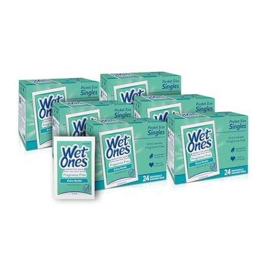 Wet Ones Hand and Face Wipes Singles, Unscented Wipes for Sensitive Skin | Individual Wipes, Hand Wipes Individually Wrapped | 24 ct. (6 pack)