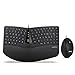 Perixx Periduo-406, Set Tastiera ergonomica e Mouse Verticale Compatto, con poggiapolsi Regolabile e Rotella di Scorrimento, Layout Italiano