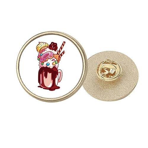 Broche ronde en forme de beignet M dorée éclatante pour illuminer un manteau