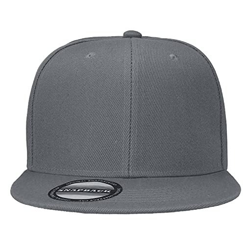Image of Classic Snapback Hat Cap Hip Hop Style Flat Bill Blank Solid Color Adjustable Size