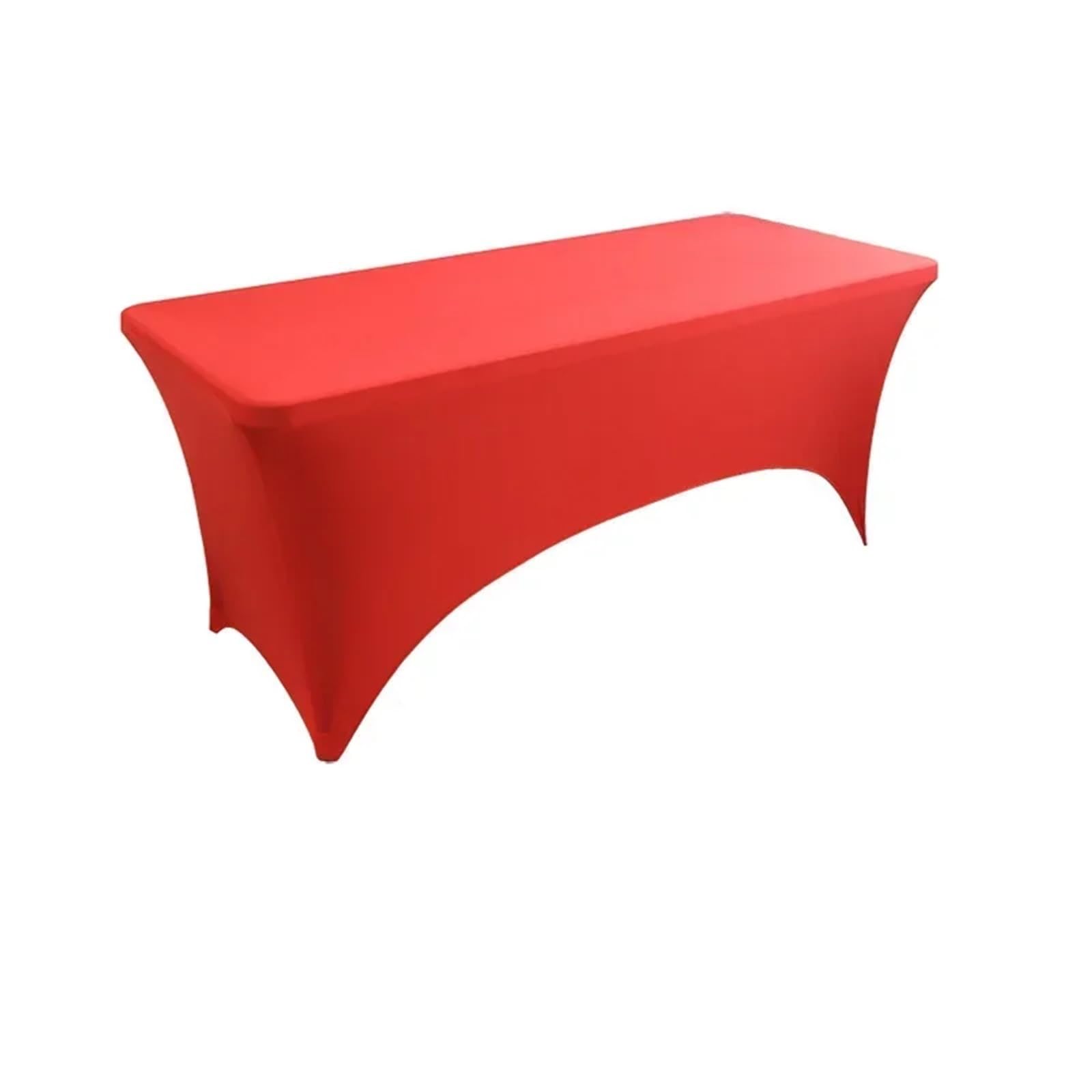 SUBLXPoten Cocktail Table Cover 6FT Spandex Tablecloth High Stretch Wedding Hotel Birthday Table Cover for 4ft 5ft 6ft 8ft Folding Cocktail(Red,5FT (152x75x75cm))