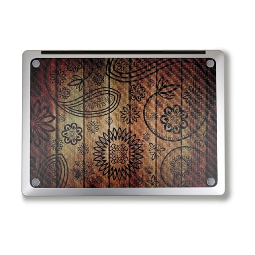 Image of Carbon Fiber Laptop Skin Compatible with Alienware M18 R2 (2024) - Wooden Floral - Premium 3M Vinyl Protective Wrap Decal Cover - Easy to Apply | Crafted in The USA by MightySkins