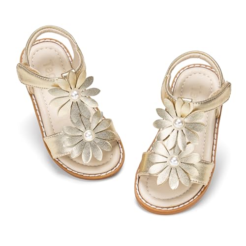 Image of Girls Dress Sandals Comfy Hook and Loop Summer Shoes for Toddlers