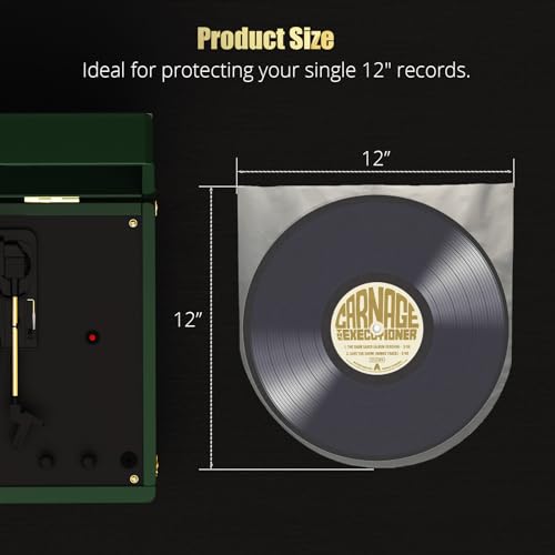 POCFOINY Mangas internas de disco de vinil de 30,5 cm, 100 peças, mangas internas de vinil, capas de