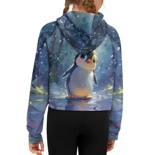 Girls' Half Zip Raglan Sweatshirt 5-14Y Zipper Hoodies Pullover Cropped Top with Pocket Fall Winter Clothes2