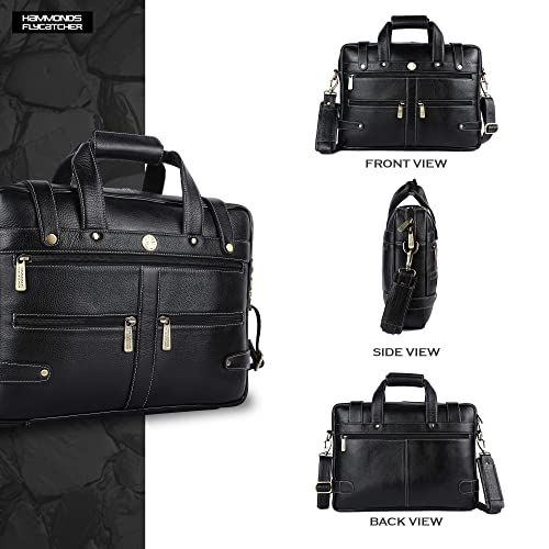 HAMMONDS FLYCATCHER Laptop Bag Premium Leather Travel Bag for Men Fits Up to 14/15.6/16 Inch